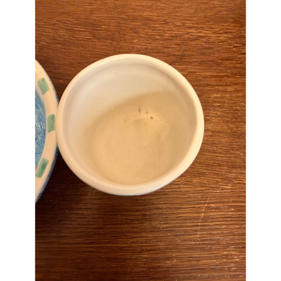 Papel Giftware Bunny Bowl & Cup Set Blue Spongeware Easter Rabbit Country Kitche - Picture 3 of 6